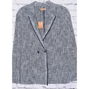 FALCONERI Cotton Tweed Women's Chambray Double Breasted Blazer Size Small NWT